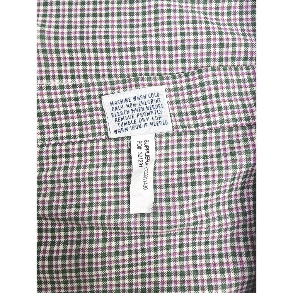 Ralph‎ Lauren Classic Fit Pink Pony Mens XL Green Purple Button Up Long Sleeve